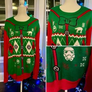 NWT Star Wars Disney ugly (awesome!) Christmas holiday sweater ☆ size XL
